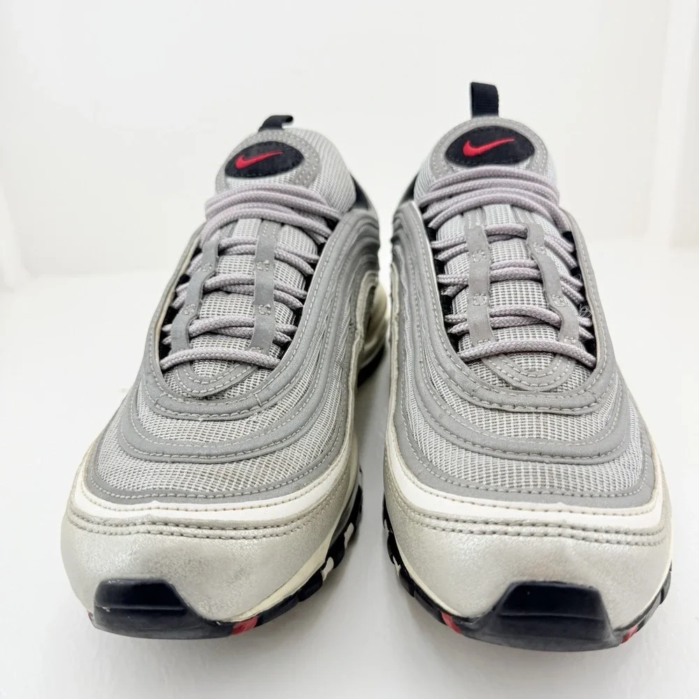 Nike Air Max 97 Silver Grey Red 844421-001 Mens 8.5 UK 7.5 EU 42 Sneakers